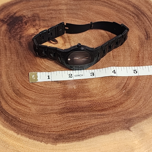 FOSSIL ARKITEKT FS-4166 All Black Real Diamond Stainless Steel Dress Watch/Used - Picture 5 of 12